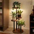 Bamworld Plant Stand with Grow Lights Indoor Plant Stand Tall Metal Wood Plant Shelf Outdoor Corner Plant Stands Indoor Plant Table Rack 5 Tier Tier Plant Stand Garden Accessories for Living Room Balcony Patio