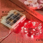 Indoor String Lights 2-Pack, 16.4 Ft Red LED Battery Powered with Remote