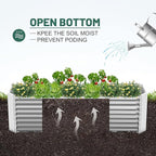 Land Guard 2 Pack 8×4×2ft Galvanized Raised Garden Bed Kit, Galvanized Planter Raised Garden Boxes Outdoor, Large Metal Raised Garden Beds for Vegetables (Silver)