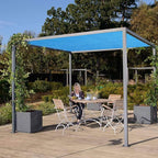 Eden's Decor Straight Flat-Edged Sun Shade Sail Rectangular 7' x 15' Blue UV-Blocking Outdoor Canopy Fabric Cloth Awning for Pergola Patio Garden Backyard Custom Size