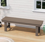 SERWALL 2-Person Outdoor Bench Backless, HDPE Outdoor Benches Weatherproof, 700 Lbs Weight Capacity, Poly Lumber Patio Furniture for Garden, Porch and Park, Coffee, 2 Pack