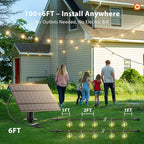 addlon 100FT Solar String Lights Outdoor with Remote, 54 LED Shatterproof Bulbs, Dimmable & Timable, 3 Light Modes, G40 Waterproof Solar String Lights for Outside Backyard Party Decor