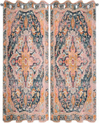 Rustic Boho Outdoor Curtains for Patio Waterproof, Grommet Privacy Curtain Drapes Weatherproof Outside Curtains for Porch GazeboPergola Cabana 2 Panel 54x84inch Ethnic Turkish Floral Geometric
