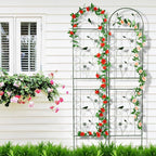 Metal Garden Trellis for Climbing Plants, 4 Pack 86.5" x 19.7" Black Plant Trellis Outdoor, Clematis Rrellis Outdoor, Arched Decoration Suitable for lawns, Gard, Black