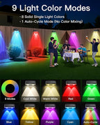 Solar Fence Lights Outdoor, 12 Pack IP65 Waterproof Fence Lights Solar Powered with Ultra-Bright LED Lens, 9 Color Modes, 12+ Hours Steady Glow for Deck/Backyard/Patio/Pool/Wall - Black