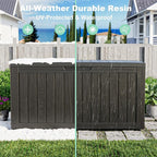 EasyUp 90 Gallon Outdoor Deck Box Waterproof, UV Resistant Resin Outdoor Storage Box for Delivery, Porch, Patio and Garden, Black