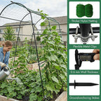 7ft Garden Arch Trellis for Climbing Plants Outdoor-Heavy Duty Metal Cucumber Trellis for Raised Beds- Tall Steel Vegetable Arbor with Strong Bolt Assembly & Outdoor-Ready Stakes