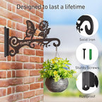 Metal Plant Hooks (2-Pack) - Decorative Wall Hangers with Butterfly Design for Indoor & Outdoor Use - Hanging Brackets for Plants, Flower Baskets, Bird Feeders, Lanterns - Patio, Garden, Home Decor