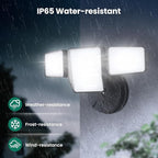 70W 7000LM LED Flood Lights Outdoor 2 Packs, Switch Controlled Security Lights with 4 Heads, Adjustable Heads, 6500K Daylight IP65 Waterproof Outside Wall Light for Backyard, Yard, Garage, Patio