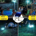 Bionic Flood Light 4 Pk Solar Lights Outdoor Waterproof, Ultra Bright 89 LEDs, 3 Heads Wide Angle Motion Sensor Outdoor Lights for Security, Wall, House, Spot Light, IP65 Waterproof – Stakes Included