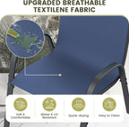 UDPATIO Patio Chairs Set of 8, Stackable Outdoor Dining Chairs with High Back, Breathable Textilene Fabric Outdoor Chair All Weather, 350LBS Capacity for Garden, Backyard (Blue)