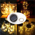 Solar String Lights for Mason Jars, 12 Pack, 30 LED Warm White