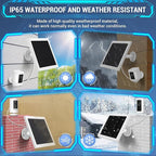 IP65 Solar Panel Outdoor for Ring Cameras (White 2P) Spotlight Cam Plus/Pro(Battery) Stick Up Cam/Pro Wireless Outdoor with 10FT/3M Long Cable Dustproof Waterproof