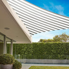 E&K Sunrise 19' x 19' x 19' Sun Shade Sail Triangle Canopy Shade Cover UV Block for Patio Backyard Garden Outdoor (Gray White Strip)