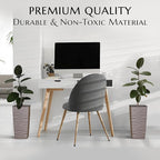 Mueller Janska M-Resin Heavy Duty Tall Planter, Indoor/Outdoor Grande Plant, Tree, Flower Pot, 2-Piece Set, 27.5”, Modern Design, Built-in Drainage, Mocha