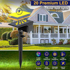 nipify 1 Pack Solar Spot Lights Outdoor Color Changing, 7 Modes Halloween RGB Solar Powered Waterproof Spotlight, Landscape Lighting for Outside Yard Garden Pathway