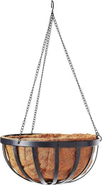 Arcadia Garden Products CB42 12" Solstice Round Hanging Basket, Black
