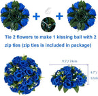 Artificial Flowers: Royal Blue Faux Silk Rose Balls with Zip Ties
