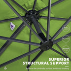 PURPLE LEAF 9' X 11.5' Patio Umbrella Outdoor Cantilever Rectangle Umbrella Aluminum Offset Umbrella with 360-degree Rotation for Garden Deck Pool Patio Apple Green