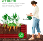 Best Choice Products 8x2x2ft Raised Outdoor Metal Garden Bed, Deep Root Box Planter for Vegetables, Flowers, Herbs, 240 Gallon Capacity, 100% Non Toxic Materials - Royal Red