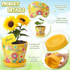 Capoda 48 Sets Garden Flower Pots Crafts Kit DIY Spring Plastic Seedling Nursery Pots with Stickers Plant Labels Growth Charts Planting Growing Tools Classroom Activities Project Gifts (Colorful)