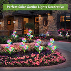 Solar Lights Outdoor Garden Decor: 2 Pack Upgraded Solar Dandelion Garden Light Decorative Landscape Lighting - Waterproof Outside Color Gift for Mothers Day Decoration for Yard Lawn Patio