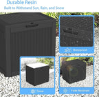 EasyUp 32 Gallon Outdoor Storage Box Waterproof,Storage Box Indoor and Outdoor Use,Resin Deck Boxes for Patio Furniture Cushions Garden Tools,UV Resistant（Black）