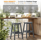 VINGLI 29 Inch Outdoor Bar Stools Set of 4, HDPE Weather Resistant Barstools Heavy Duty Patio Bar Height Chairs for Deck Balcony Kitchen Counter Yard and Poolside (Gray, 29 Inch 4 PC)