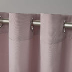 NICOLE MILLER NEW YORK Canvas Indoor/Outdoor Grommet Top Curtain Panel Pair, 54"x108", Blush