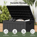 NEWBULIG 31 Gallon Deck Box, Weatherproof Resin Lockable Outdoor Storage for Secure Package Deliveries and Indoor Storage in Garden or Patio, Backyard