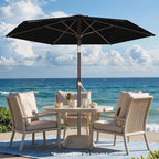 AreShark 7.5FT Patio Umbrella Table Market Umbrella with 6 Sturdy Ribs, Button Tilt/Crank, Heavy-Duty Outdoor Umbrellas for Pool, Deck, Garden and Backyard, Black
