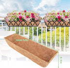 Y&M 30" Coco Liner for Window Box Deck Basket Planter Trough Coconut Fiber Liners 2pcs Trough Coco Liner Pre-Formed Replacement