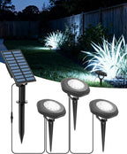 CORESLUX Solar Spot Lights Outdoor Waterproof IP68, 3-in-1 LED Cool Light Solar Landscape Lights, 2 Light Modes Landscape Path Lights for Outside Garden Yard Pond Pathway