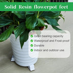Kigeli 12 Pcs Resin Pot Feet for Outdoor Planters 3 Inch Long 1.5 Inch Tall Flower Handmade Elevator Plant Feet Frost Proof Lifter for 14-20 in Pot(White)