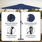 Simple Deluxe 9' Patio Umbrella Outdoor Table Market Yard Umbrella with Push Button Tilt/Crank
