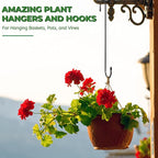 Large Garden S Hooks, 16 Inches Long Plant Hangers Outdoor, Metal Plant Hooks for Hanging Planters, Flower Baskets, Pots, Bird Feeders and Festival Decorations (SSL6)