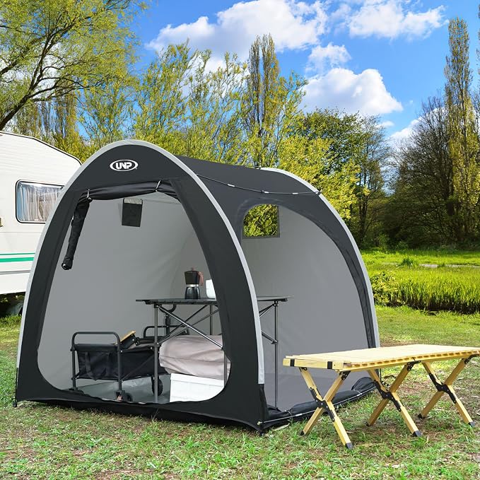 Storage Shed for Bikes, Black 210D Oxford Fabric, Holds 3-4 Bikes
