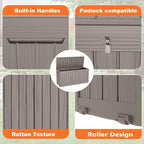 75 Gallon Outdoor Storage Box, Resin Deck Boxes Waterproof, Indoor Outdoor Bin - Image 4