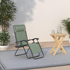 Best Choice Products Set of 2 Adjustable Steel Mesh Zero Gravity Lounge Chair Recliners w/Pillows and Cup Holder Trays - Sage Green