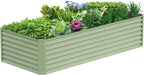 8x2x2FT Galvanized Raised Garden Bed,Galvanized Planter Boxes Outdoor, Large Metal Raised Garden Beds for Vegetables-Green