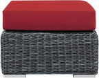 Modway EEI-1869-GRY-RED Ottoman, Canvas Red