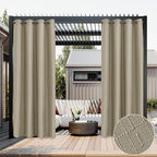 HolidayIdeas 2 Panels Linen Outdoor Curtains by HolidayIdeas