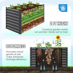Quictent Galvanized Raised Garden Bed 4x3x1 Ft Metal Planter Box for Vegetables Bottomless for Backyard Dark Grey 2PCS
