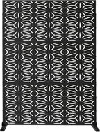 Oakland Living 6 ft. X 4 ft. Black Freestanding Metal Privacy Screen Room Divider