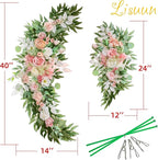 Artificial Flowers Wedding Arch Swag, Champagne and Pink Silk, 40 Inch