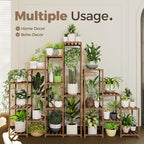 BamWorld Tall Plant Shelf Stand for Large Plants; Indoor/Outdoor Use. Perfect for Living Room, Garden, Balcony