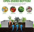 2PCS 10x3x1ft Galvanized Raised Garden Bed Kit, Galvanized Planter Raised Garden Boxes Outdoor, Large Metal Raised Garden Beds for Vegetables,Silver