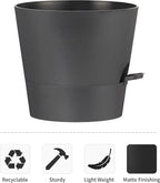 FaithLand 2-Pack 10 Inch Planter Pots for Indoor Outdoor Plants, Self Watering Flower Pots with Deep Reservoir, Black …