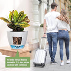 10/9/8 inch Self Watering Pots, Set of 3 Plastic Planters with Mesh Drainage Holes and Deep Reservoir for Indoor Outdoor Garden Plants and Flowers, White Speckles