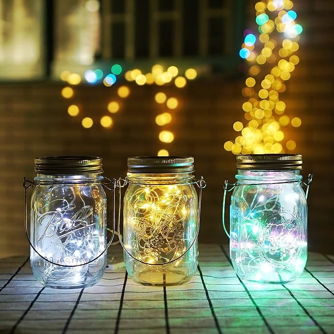 String Lights for Mason Jars, 12 Pack, 30 LED Warm White